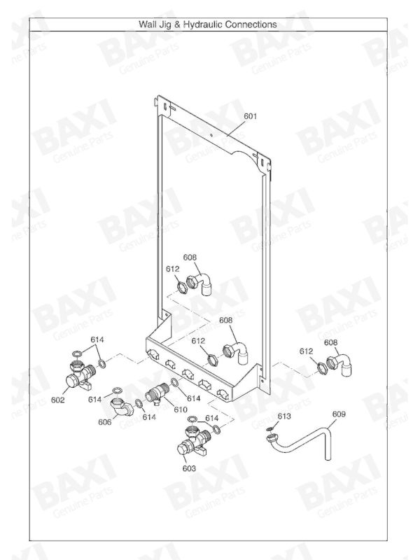 Exploded Diagram for WALL JIG & HYDRAULIC CONNECTIO
