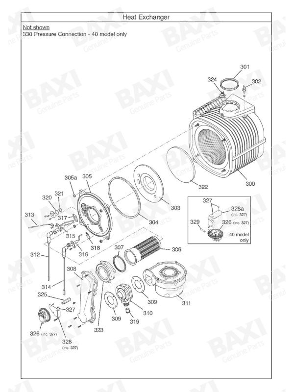Exploded Diagram for HEAT EXCHANGER