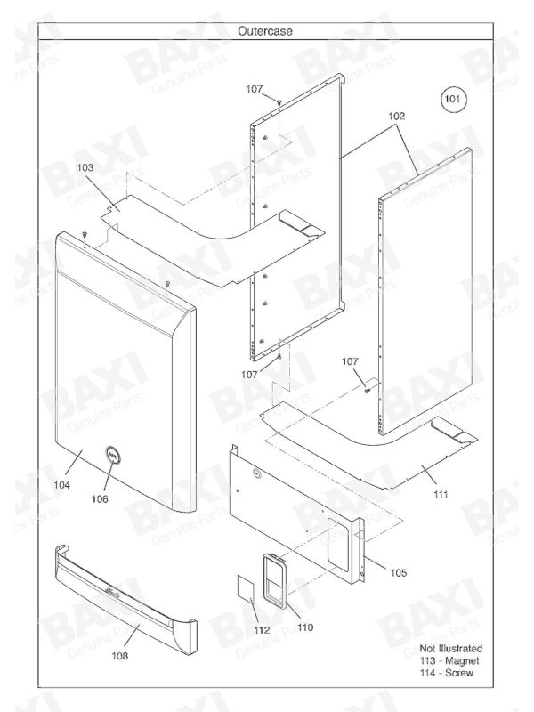 Exploded Diagram for OUTER CASE