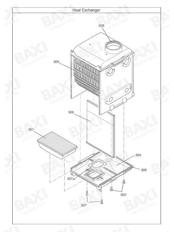 Exploded Diagram for HEAT EXCHANGER
