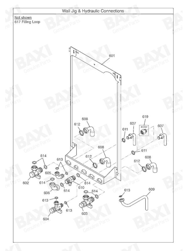 Exploded Diagram for WALL JIG & HYDRAULIC CONNECTIO