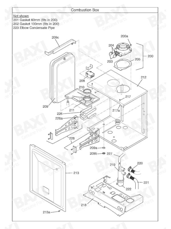 Exploded Diagram for COMBUSTION BOX