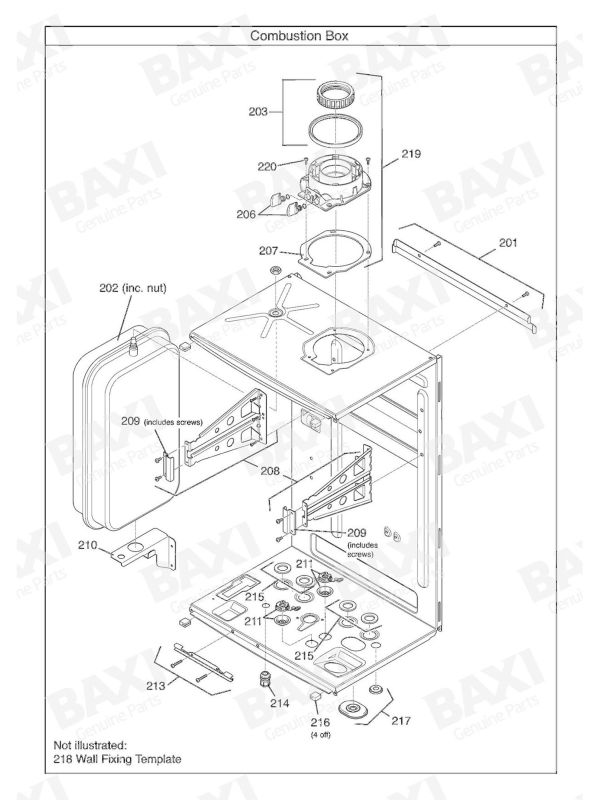 Exploded Diagram for COMBUSTION BOX