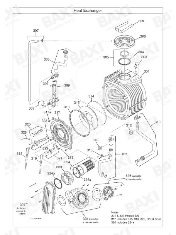 Exploded Diagram for HEAT EXCHANGER