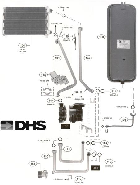 Exploded Diagram for WATER ASSY 4