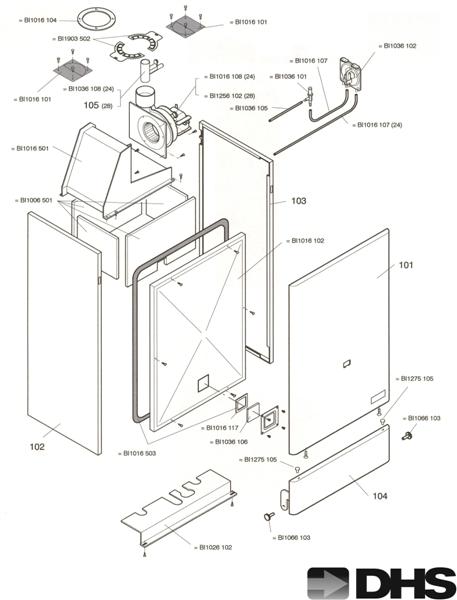 Exploded Diagram for EXT PANELS FIRE CHAMBER VALI
