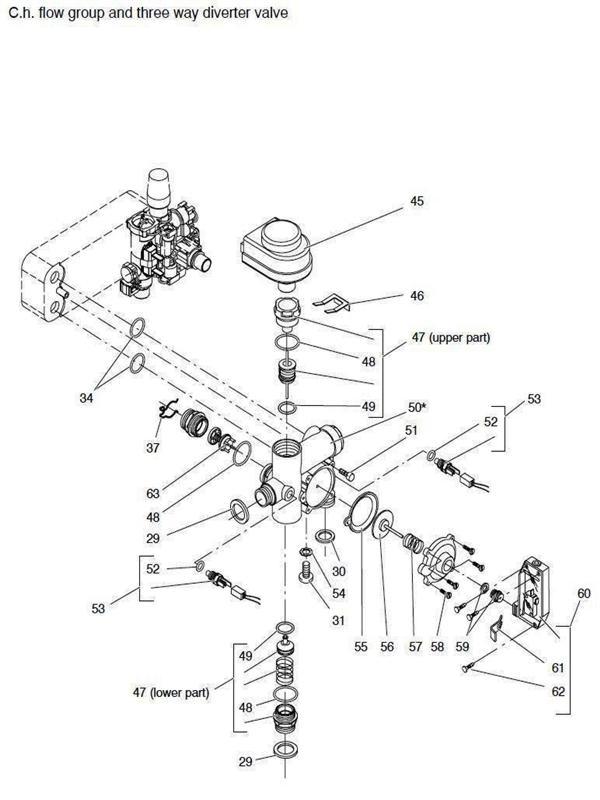 Exploded Diagram for DIVERTER FLOW GROUP