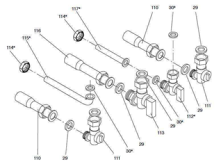 Exploded Diagram for VALVES CONNECTION PIPES