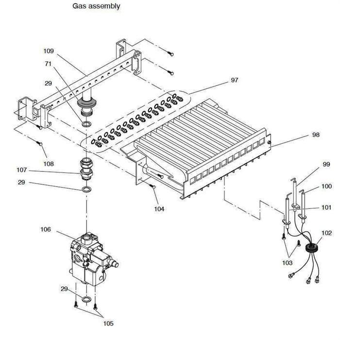 Exploded Diagram for GAS ASSEMBLY