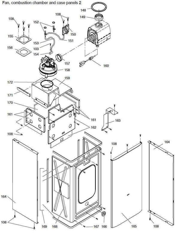 Exploded Diagram for FAN,COMB CHAMBER,CASE