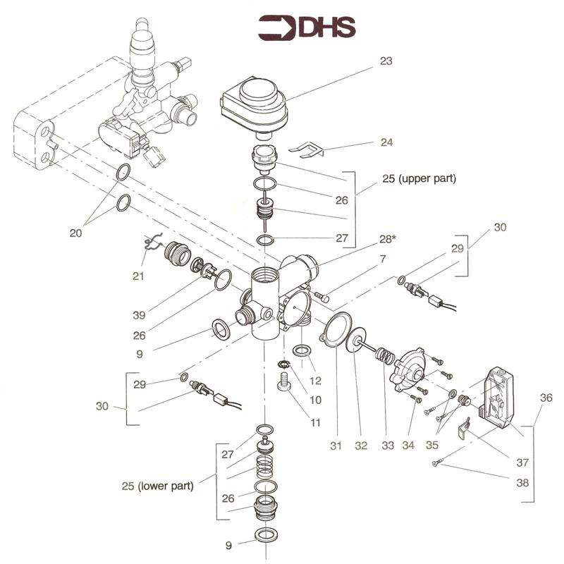 Exploded Diagram for 3 WAY DIVERTER VALVE