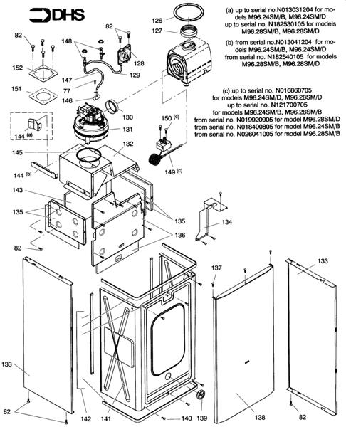 Exploded Diagram for FAN, COMB CHAM & CASE PANELS 1