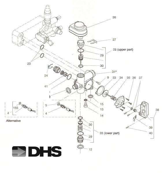 Exploded Diagram for CH FLOW ASSY & 3 WAY DIVERTER