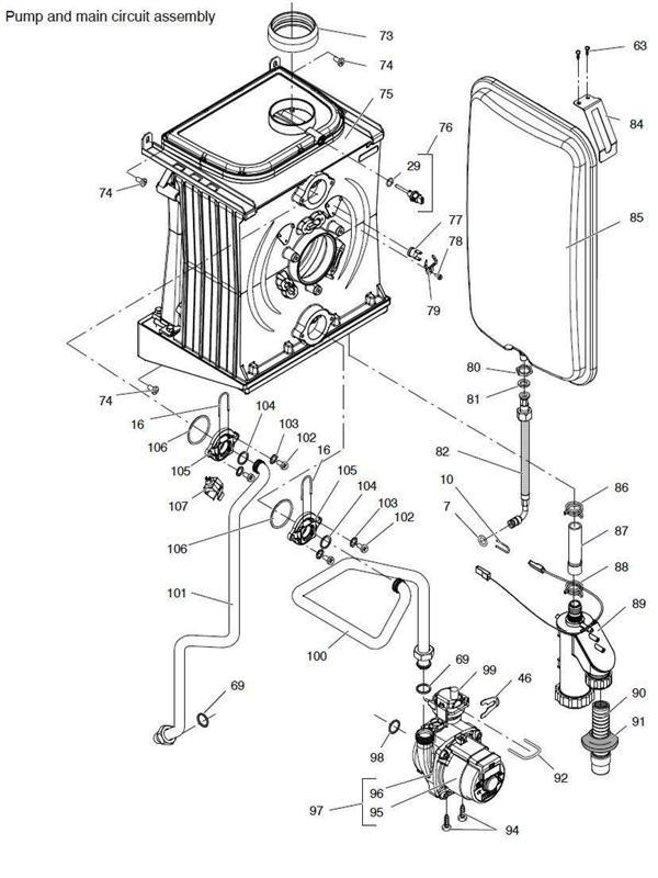 Exploded Diagram for PUMP, MAIN CIRCUIT
