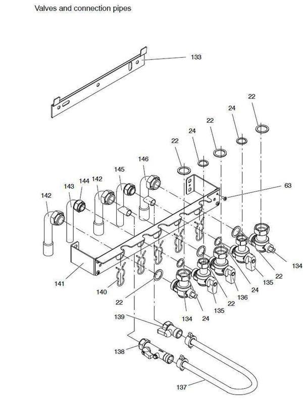 Exploded Diagram for VALVES, CONNECTION PIPES