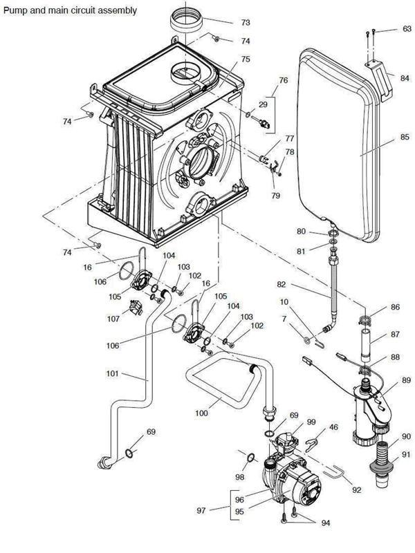 Exploded Diagram for PUMP, MAIN CIRCUIT