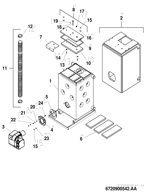 Exploded Diagram for HEAT EXCHANGER