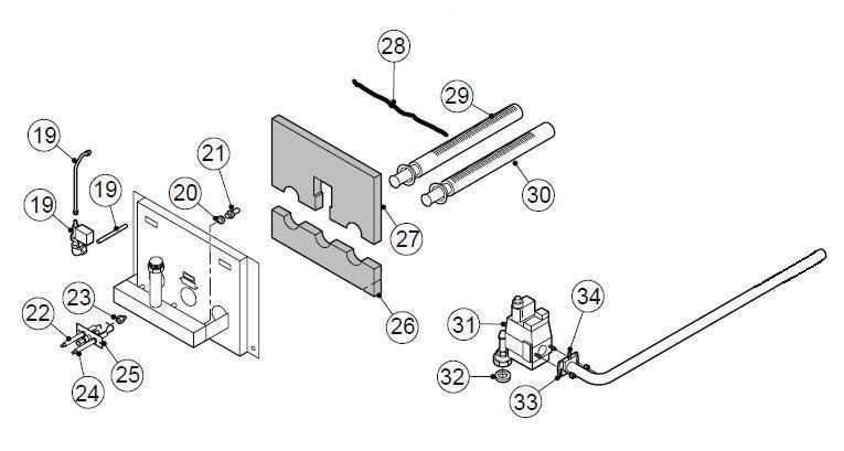 Exploded Diagram for BURNER/GAS VALVE ASSEMBLY