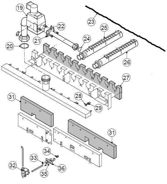 Exploded Diagram for BURNER/GAS VALVE ASSEMBLY