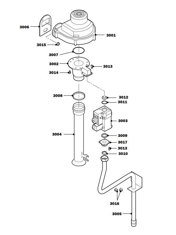 Exploded Diagram for FAN/GAS VALVE ASSEMBLY