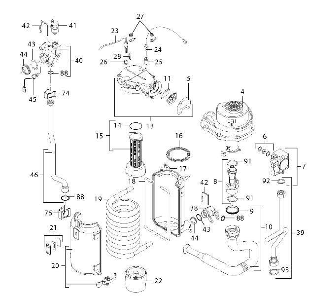 Exploded Diagram for HEAT EXCHANGER