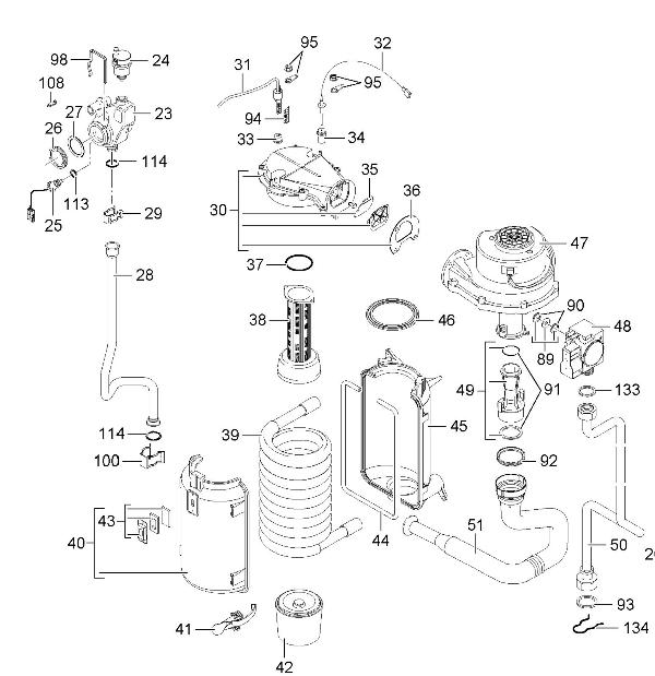 Exploded Diagram for HEAT EXCHANGER