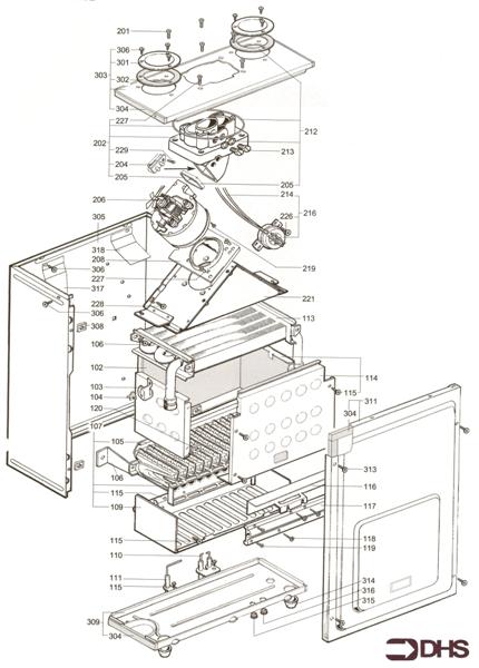 Exploded Diagram for BURNER - FAN - SEALED CASE