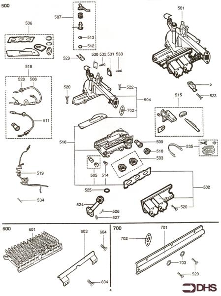 Exploded Diagram for GAS SEC-BURNER HEAD ASSY-BURNE