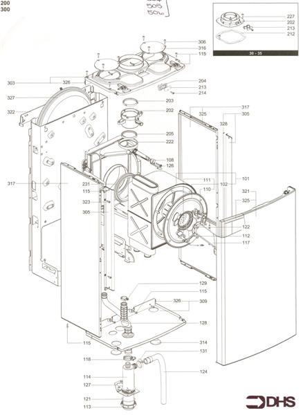 Exploded Diagram for BURNER ASSY - FAN ASSY - SEALE