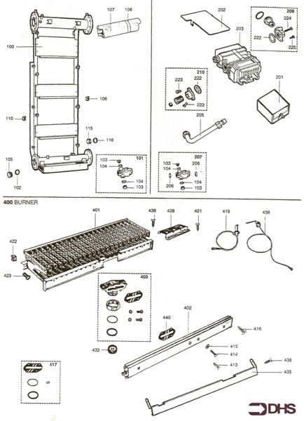 Exploded Diagram for CHASSIS - GAS ASSY - BURNER