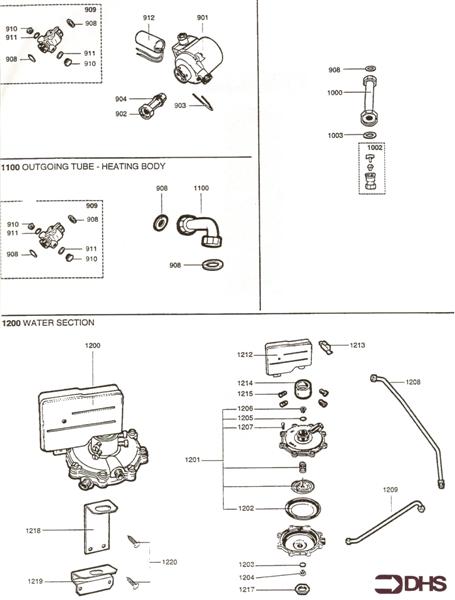 Exploded Diagram for PUMP - HTG RETURN TUBE - WATER