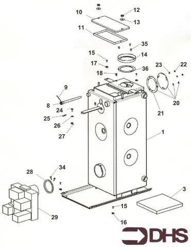 Exploded Diagram for HEAT EXCHANGER
