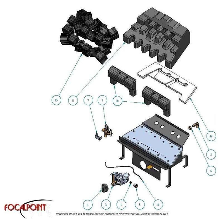Exploded Diagram for BURNER TRAY ASSEMBLY