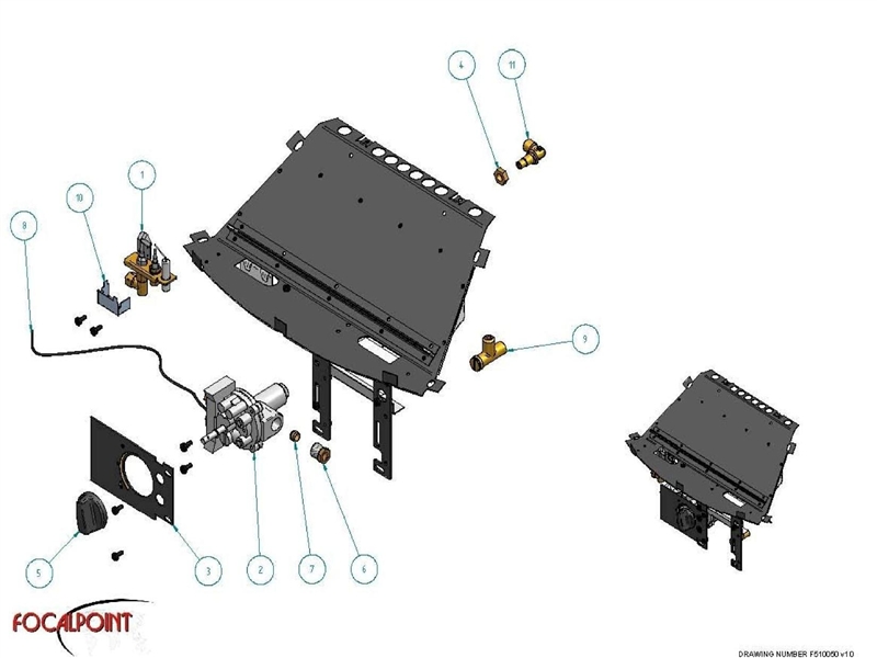 Exploded Diagram for BURNER TRAY ASSEMBLY