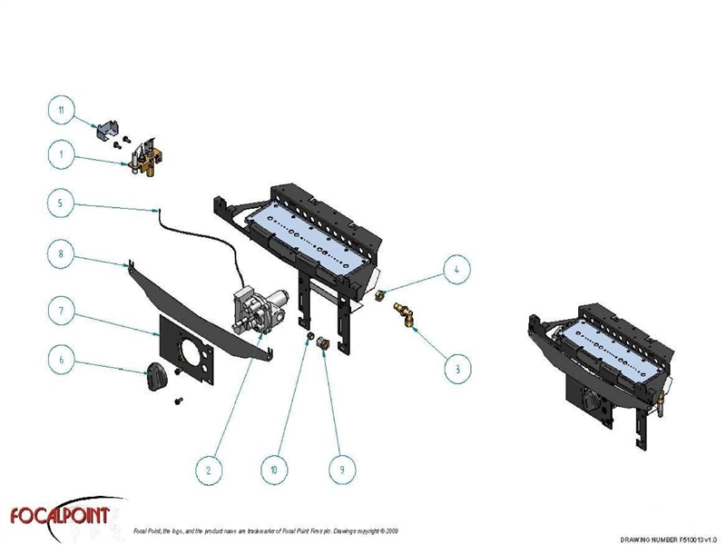 Exploded Diagram for BURNER TRAY ASSEMBLY