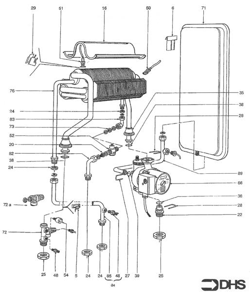 Exploded Diagram for HEAT EXCHANGER & PUMP