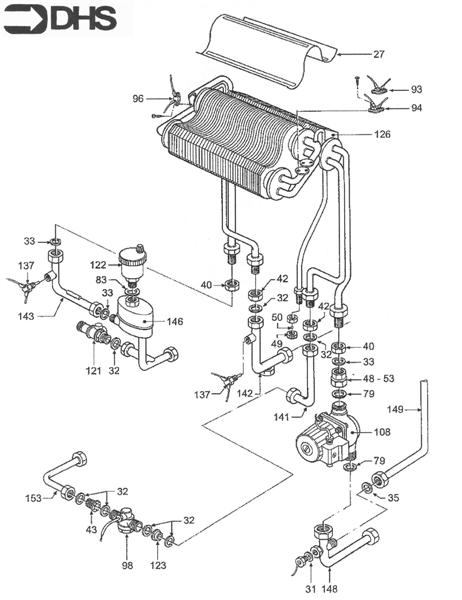Exploded Diagram for HEAT EXCHANGER & PUMP