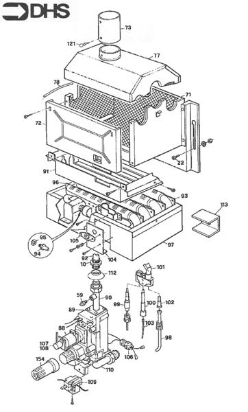 Exploded Diagram for GAS TRAIN & COMBUSTION CHAMBER