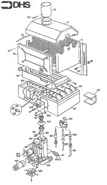 Exploded Diagram for GAS TRAIN & COMBUSTION CHAMBER