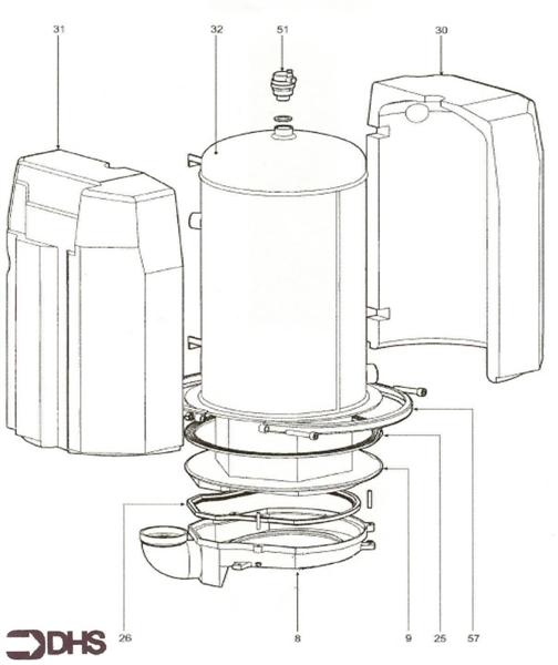 Exploded Diagram for HEAT EXCHANGER ASSY