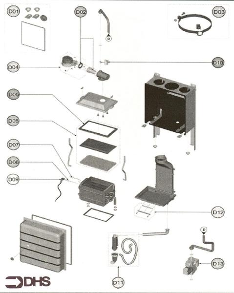 Exploded Diagram for GAS LINE ASSY