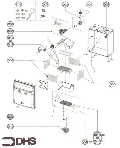 Exploded Diagram for GAS LINE ASSY