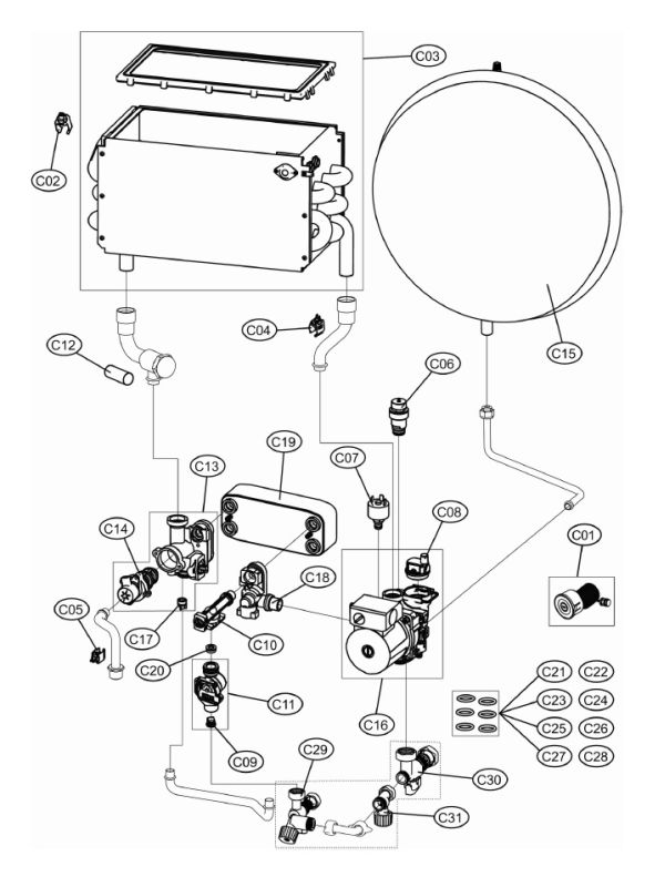Exploded Diagram for WATER LINE ASSY