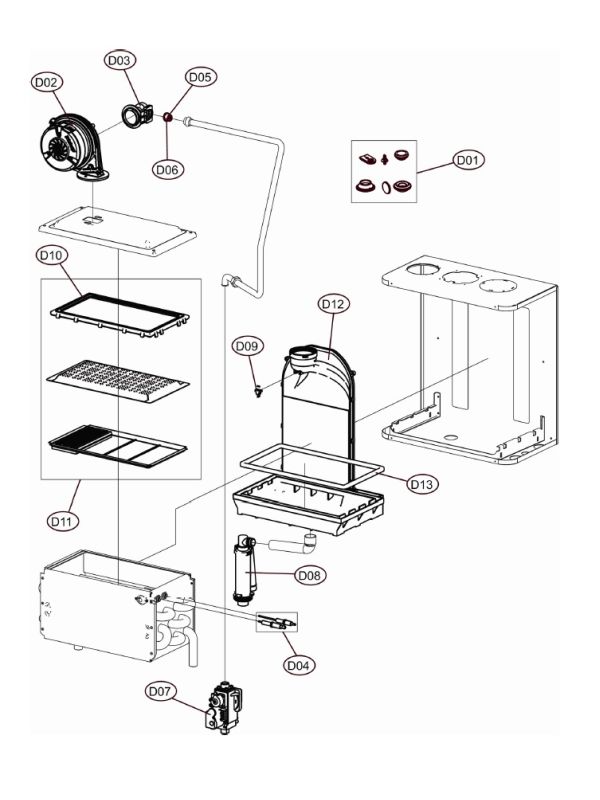 Exploded Diagram for GAS LINE ASSY
