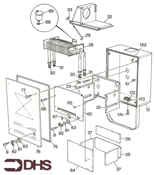 Exploded Diagram for HEAT EXCHANGER
