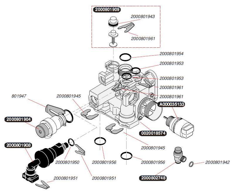 Exploded Diagram for 3 WAY VALVE