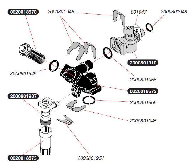 Exploded Diagram for DHW SENSOR