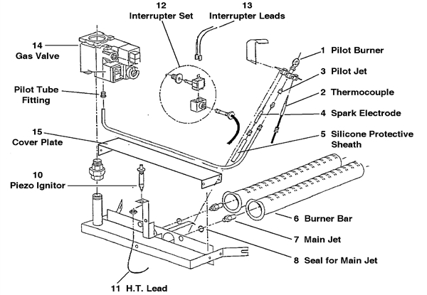 Exploded Diagram for PERMANENT PILOT BURNER ASSEMBL