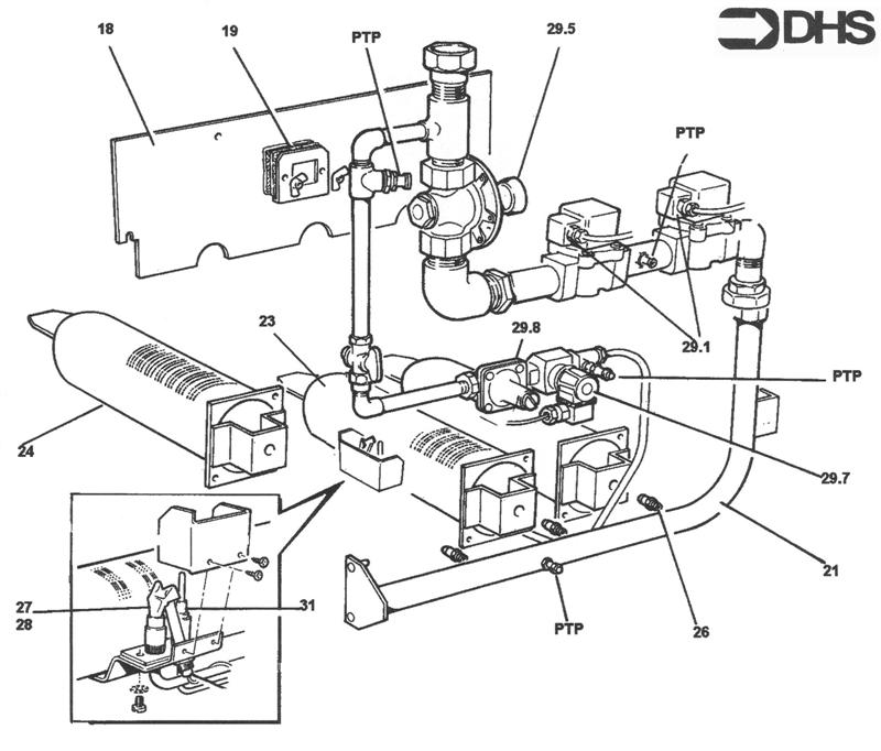 Exploded Diagram for BURNER ASSY 140-205