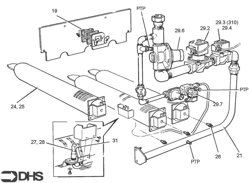 Exploded Diagram for BURNER ASSY 240-340
